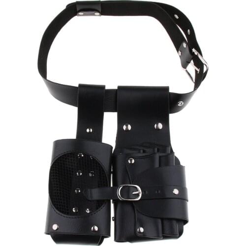 Leather Hairdressing Scissor Shear Clip Comb Pouch Hairdressing Holster Holder Case Waist Bag