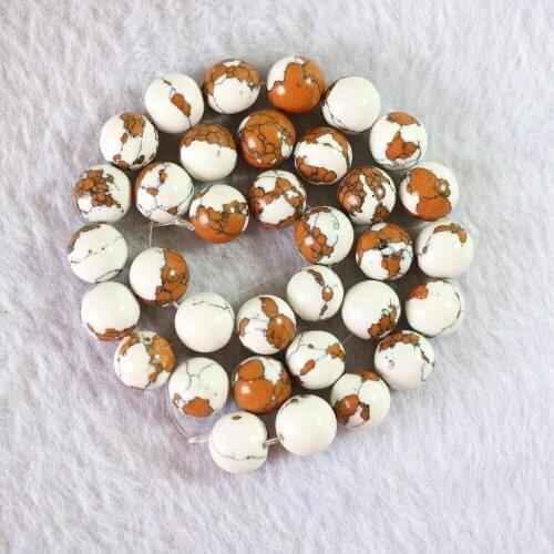 White Turkey Calaite Turquoises Stone 8mm 10mm 12mm 14mm Round Beads New Diy Loose Bead Elegant Jewelry Making Findings 15" B756