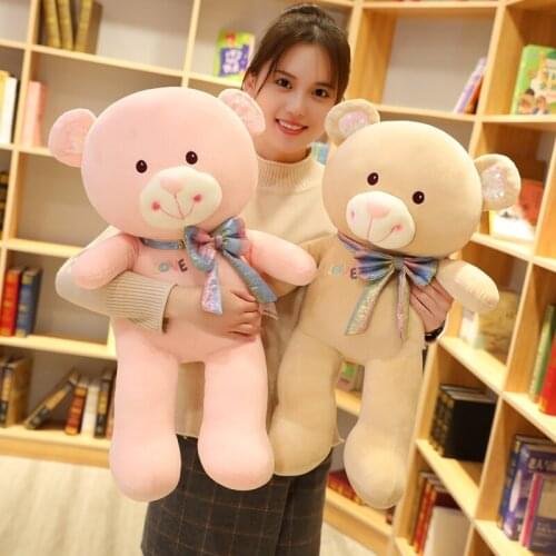 Hot High Quality Bow-Knot Big Teddy Bear Stuffed Animals Bear Plush Toys Doll Pillow Kids Lovers Birthday Girl Gift