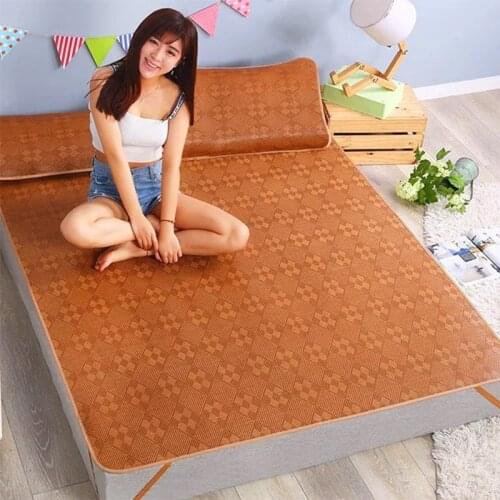 Summer Mattress 1.8m bed linen student dormitory cool folding three-piece set 1.5 m 1.2 rattan soft mat ice silk mat
