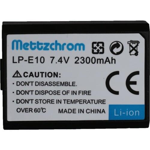 Mettzchrom 2300mAh LP-E10 LPE10 LP E10 Camera Battery +LCD Dual USB Charger for Canon 1100D 1200D 1300D Rebel T3 T5 KISS X50 X70