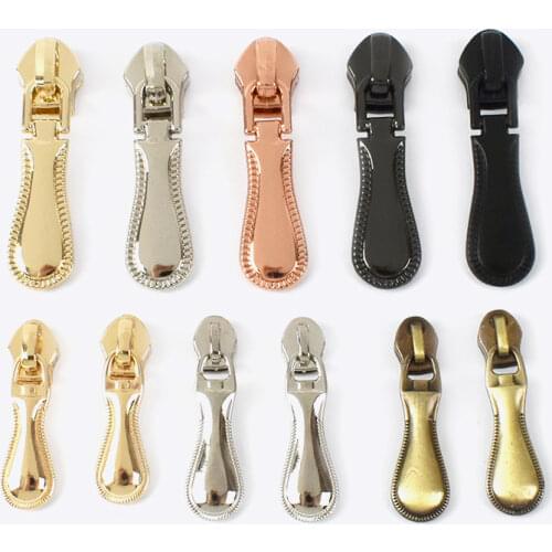 Meetee 3# 20pcs Metal Zipper Sliders for Nylon Zippers Bag Garment Zip Heads Pulls Repair Kits Diy Hardware Accessories ZT187