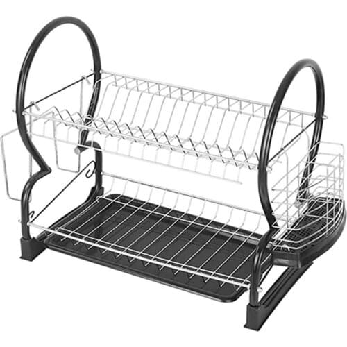 New 2-Layer Cutlery Drain Rack with Cutlery Rack Cutlery Drying Rack with Drip Tray
