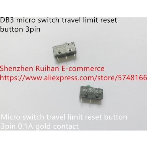 Original new 100% DB3 micro switch travel limit reset button 3pin 0.1A gold contact