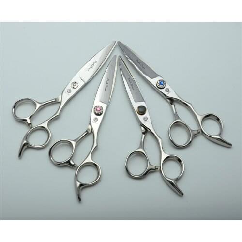 695# 6'' 17cm Purple Dragon TOPPEST 440C Hairdressing Scissors Cutting Shears Salix Leaf Shape Professional Human Hair Scissors