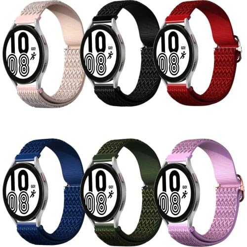 20mm Nylon Loop Strap For Samsung Galaxy Watch 4 Classic 46mm 42mm/Watch4 44mm 40mm Bracelet Sport Replacement Wristband