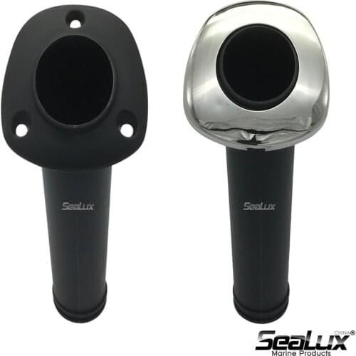 Sealux Black Nylon Flush mount Rod holder Fish rod with Stainless Steel Cover UV Stabilized Material for Marine Boat Yacht Fish
