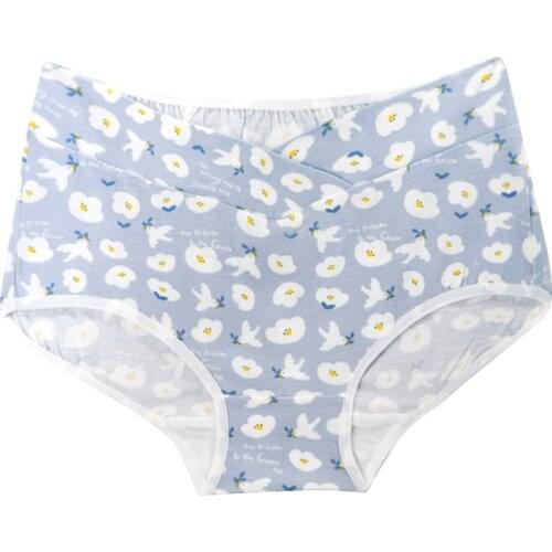 Sexy Printed Cotton Maternity Panties Low Waist V Briefs for Pregnant Women Summer Lingerie Pregnancy Underwear