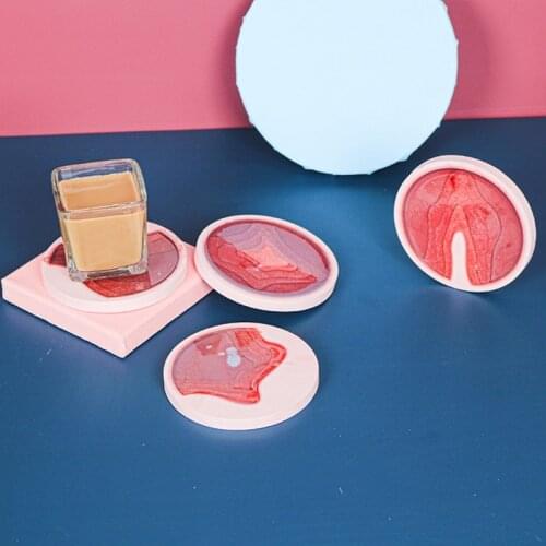 Silicone Diy Homemade Mold Coaster Crystal Dripping Creative Silicone Mold Crystal Drip Coaster Mold for Diy Craft