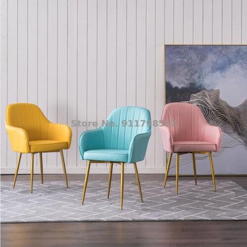 Nordic leather home dining chair net red backrest modern minimalist light luxury dressing stool dining chair manicure makeup cha