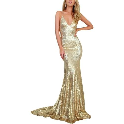 Sexy Backless Long Sequined Rose Gold Bridesmaid Dresses with Straps Custom Made Long V-Neck Formal Wedding Party Dresses