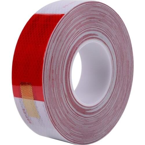 Reflective Conspicuity Tape 2" x 150' Red/White Motorcycle Campers Boats Trailer Reflectors Safety Reflective Accessories