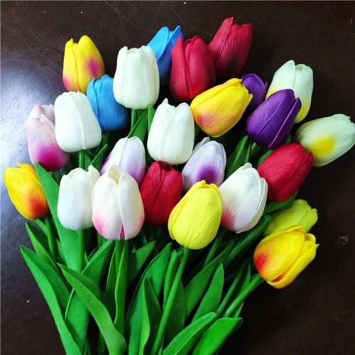 Tulips Artificial Flowers Real Touch Artificial Bouquet Fake Flower for Wedding Decoration Flowers Home Decore Gadren Decor