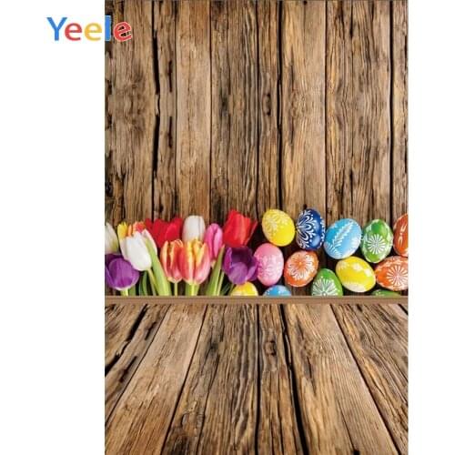 Yeele Easter Backdrop Eggs Wood Wall Board Baby Portrait Photo Backgrounds Professional Photographic Backdrops For Photo Studio