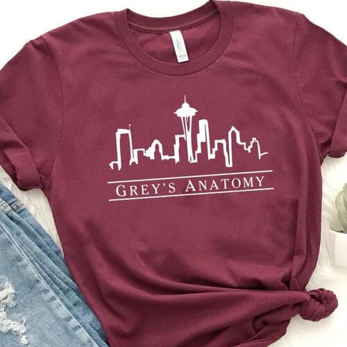 Greys Anatomy Harajuku T Shirt Casual Short Sleeve Female T-shirt Graphic Tees Women 100% Cotton Hospital Tshirt Dropshipping