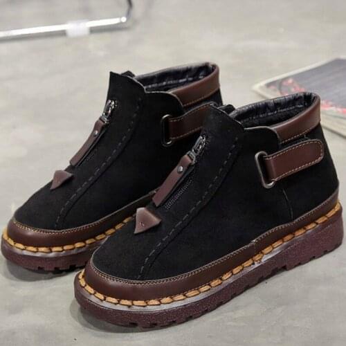 Woman Boots Womens Shoes 2019 Winter New British Wind Chelsea Boots Female Thick Bottom Brooke Flat Boots Woman Booties T1-74