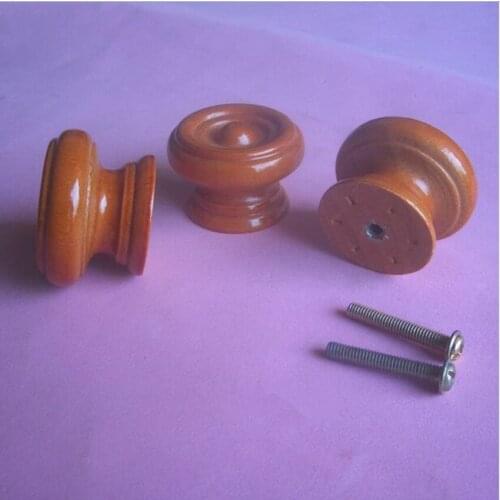 10pcs free shipping Amercian style 38mm wood furniture knobs safety children room drawer cabinet door knob pull teak handles