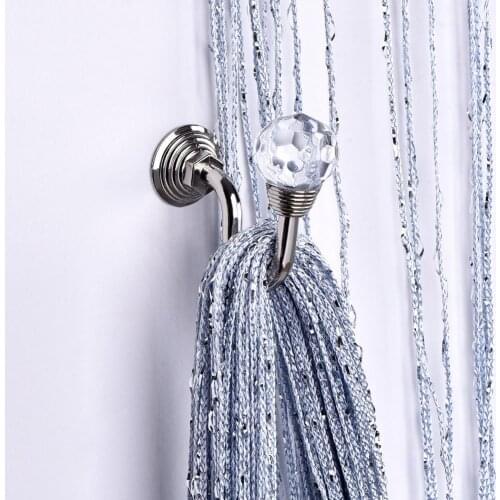 2 Pcs Wall Mounted Crystal Curtain Tieback Home Decor for Window Curtains