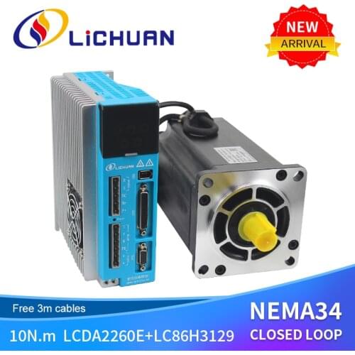 3Phase Nema34 150V~230VAC 10N.M 86mm 1000rpm cnc easy servo closed loop stepper motor and driver kit