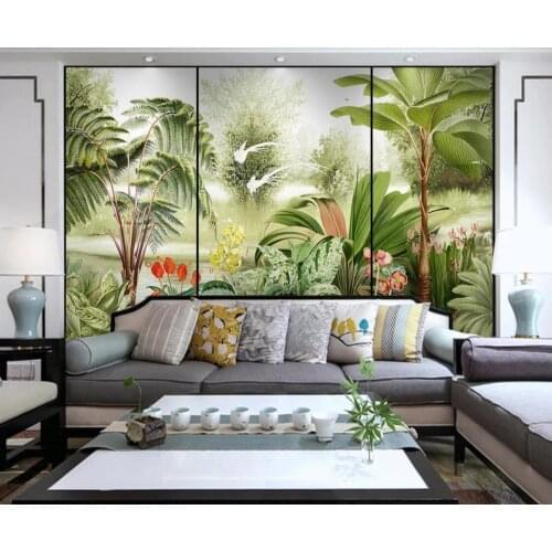 Tropical Leaf Bird Wallpaper Luxury 3d Living Room Bedroom Wallcoverings for Walls Rainforest Plant Leaves Murals 3d Wall Murals
