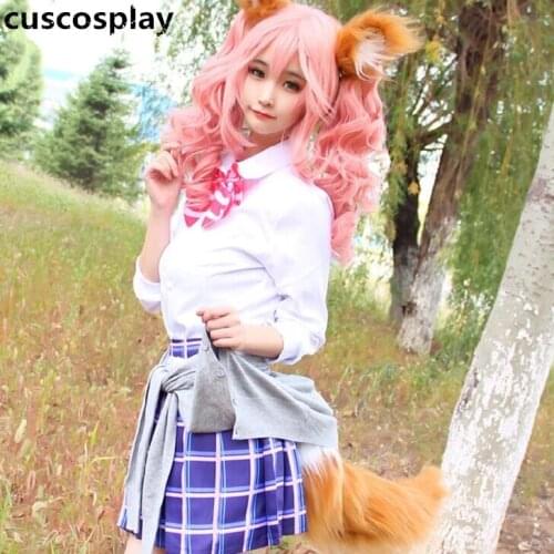 Anime Fate/fate Extella Full Set With Ears / Tails/Shoes Game Tamamo no Mae Servant Cosplay Halloween Party Cosplay Costume