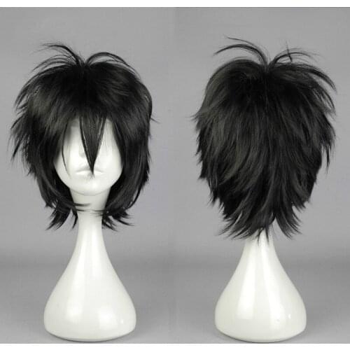 Anime Seraph of The End Owari No Seraph Yuichiro Hyakuya Black Short Heat Resistant Synthetic Hair Cosplay Party + Free Wig Cap
