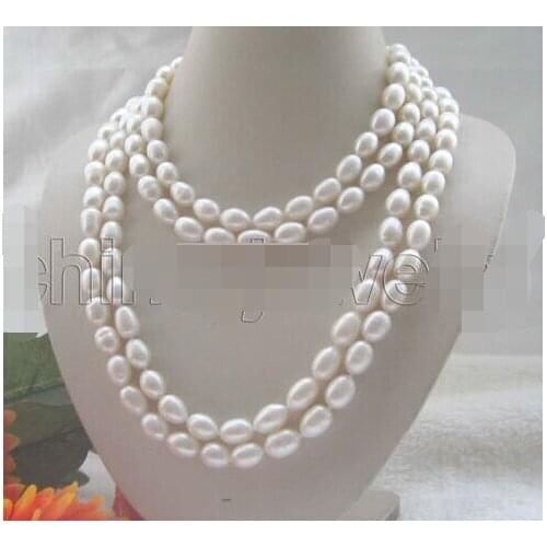 Free shipping $wholesale_jewelry_wig$ Beautiful long strand AAA 80" white baroque freshwater pearl necklace