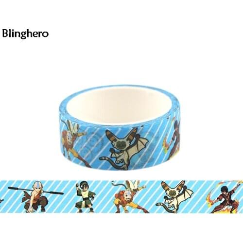 Blinghero Cartoon Washi Tape 15mmX5m Cool Anime Masking Tape Adhesive Tape Decorative Scrapbooking Stickers Fashion Gift BH0473