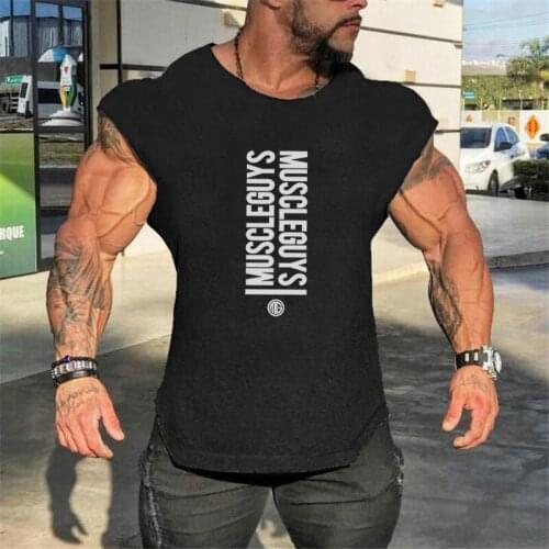 Muscleguys Brand Fitness Clothing Bodybuilding Sleeveless shirt Gym Canotte tank top men fitness singlets workout tanktop