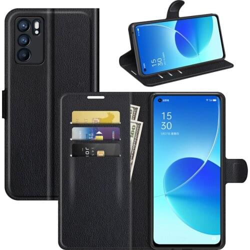 For OPPO Reno 6 5G Case Cover Wallet Leather Flip Leather Phone Case For OPPO Reno 6 5G High Quality Stand Cover