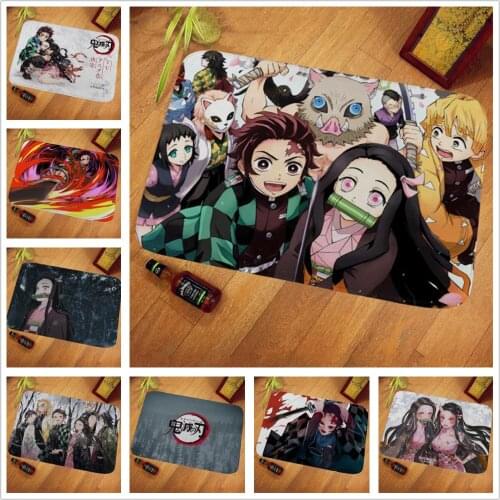 Demon Slayer Tapetes Alfombra Anime Action Figure Kimetsu No Yaiba Non-slip Mat Tanjirou Nezuko Zenitsu Inosuke Carpets For Room