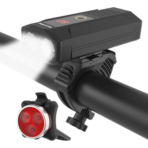 2019 new bike light USB Rechargeable bicycle lights front rear 1200 Lumen Wide Angle View headlight 18650 LED light set