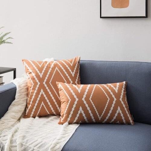 Geometric Cushion Cover Velvet Pillow Cover Boho Aztec Decorative Pillows for Sofa Home Decor Polyester Blend Square Pillowcase