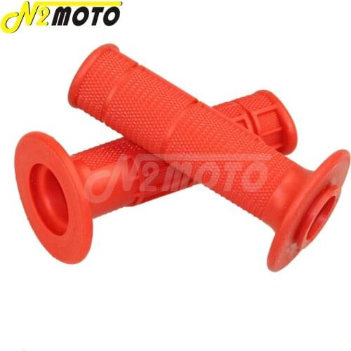 Racing Motocross Dirt Bike Red 7/8" 22mm Hand Grips Dirt Bike Motocross Rubber Gel Handle Bar For Honda Suzuki Kawasaki Yamaha
