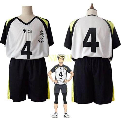 Haikyuu!! Fukurodani Bokuto Koutarou Uniform T-shirt and Shorts Cosplay Costume Haikiyu Volley Ball Team Jersey Sportswear