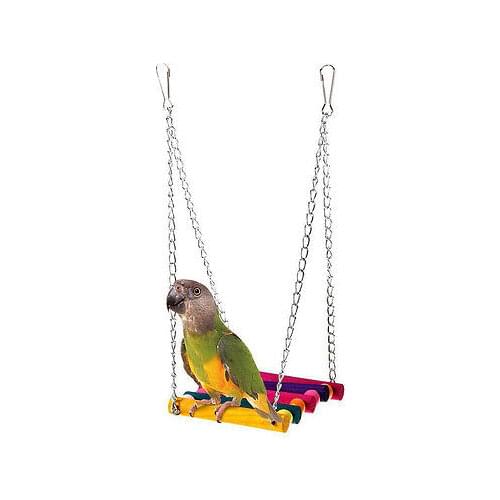 Swing Pet Bird Toy Parrot Cage Toys Cages Parakeet Cockatiel Lovebird Budgie Rainbow Colorful Cute Pet Toy