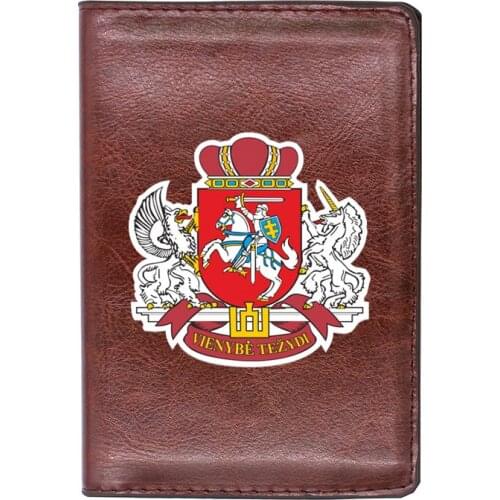 Classic Vintage Vienybė Težydi Brown Travel Passport Cover ID Credit Card Holder Case