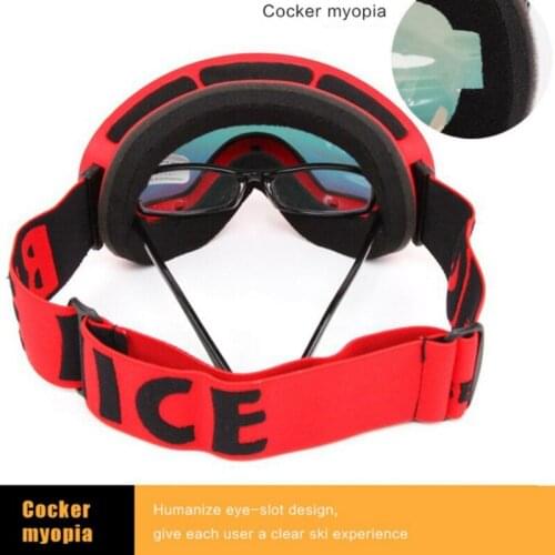 Ski Goggles Big Spherical Double Layers UV400 Anti-fog Skiing Eyewear Ski Mask Glasses Adult Outdoor Sport Snowmobile Glasses w