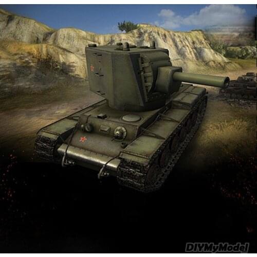 DIYMyModeI 1:35 USSR KV-2 Heavy Tank DIY 3D Paper Card Model Building Sets Construction Toys Educational Toys Military Model