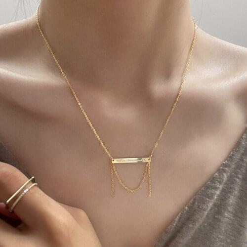 Fashion Stainless Steel Letter necklace Pendant Chokers Necklaces Chic Street Style Collars Jewelry