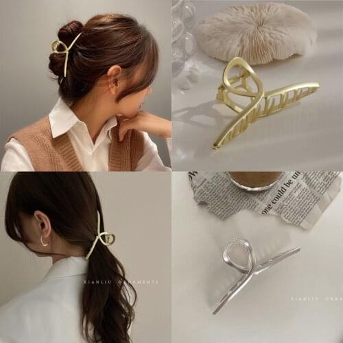 Fashion INS Hair Claws Hair Crab Clamp Hairgrip Matte Metal Hair Clip Claw Large Size Hair Accessories For Women