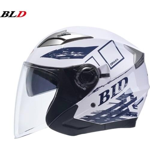 Moto Electric Bike Helmet Travel Double Lens 3/4 Open Face Vintage Helmet Motocross Biker Motorbike Face Helmet Cascos