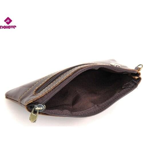 DOLOVE Genuine Leather Men Wallets Short Coin Purse Small Vintage Wallet Cowhide Leather Pocket Purse Men Wallets D-7359