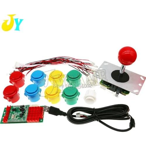 One Player Kit Arcade Stick DIY MAME XBOX360 USB Encoder With Copy SANWA Joystick 30mm & 24mm Button Swith