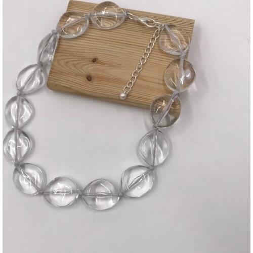 Kara&Kale Boho Fashion Jewelry Gothic Necklace Transparent Resin Beads Wax Cord Warm Vintage Collares Necklace Women Accessories