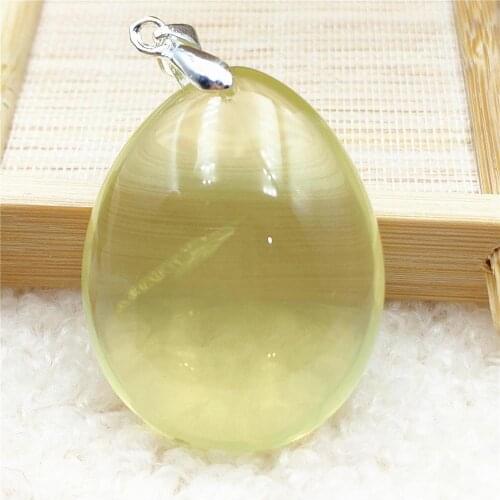 Natural Yellow Citrine Quartz Water Drop Pendant 35x28x14mm From Brazil Women Jewelry Clear Citrine Beads Necklace AAAAA