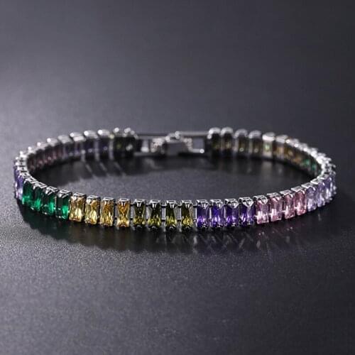 2.5*5mm Luxury Tennis Bracelets For Women Men Silver Color Cubic Zirconia Bracelet CZ Wedding Jewelry