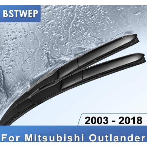 BSTWEP Windscreen Hybrid Wiper Blades for Mitsubishi Outlander Fit Hook Arms Model Year From 2003 to 2018