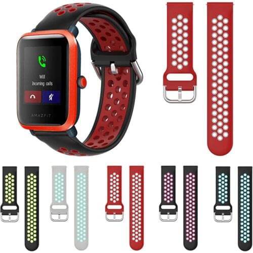 Silicone Strap For Xiaomi Huami Amazfit GTR 47mm 42mm Stratos 3 GTS Bip S Band Soft Sports Wrist Bracelet 20mm 22mm Watchbands