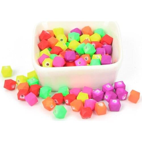 Mixed 12-Angle Rubber Acrylic Beads Charm Round Loose Spacer Beads For Jewelry Making DIY Needlework Bracelet Accessories Beades